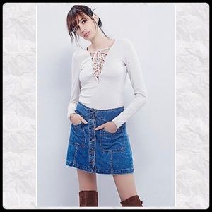 Free People denim skirt